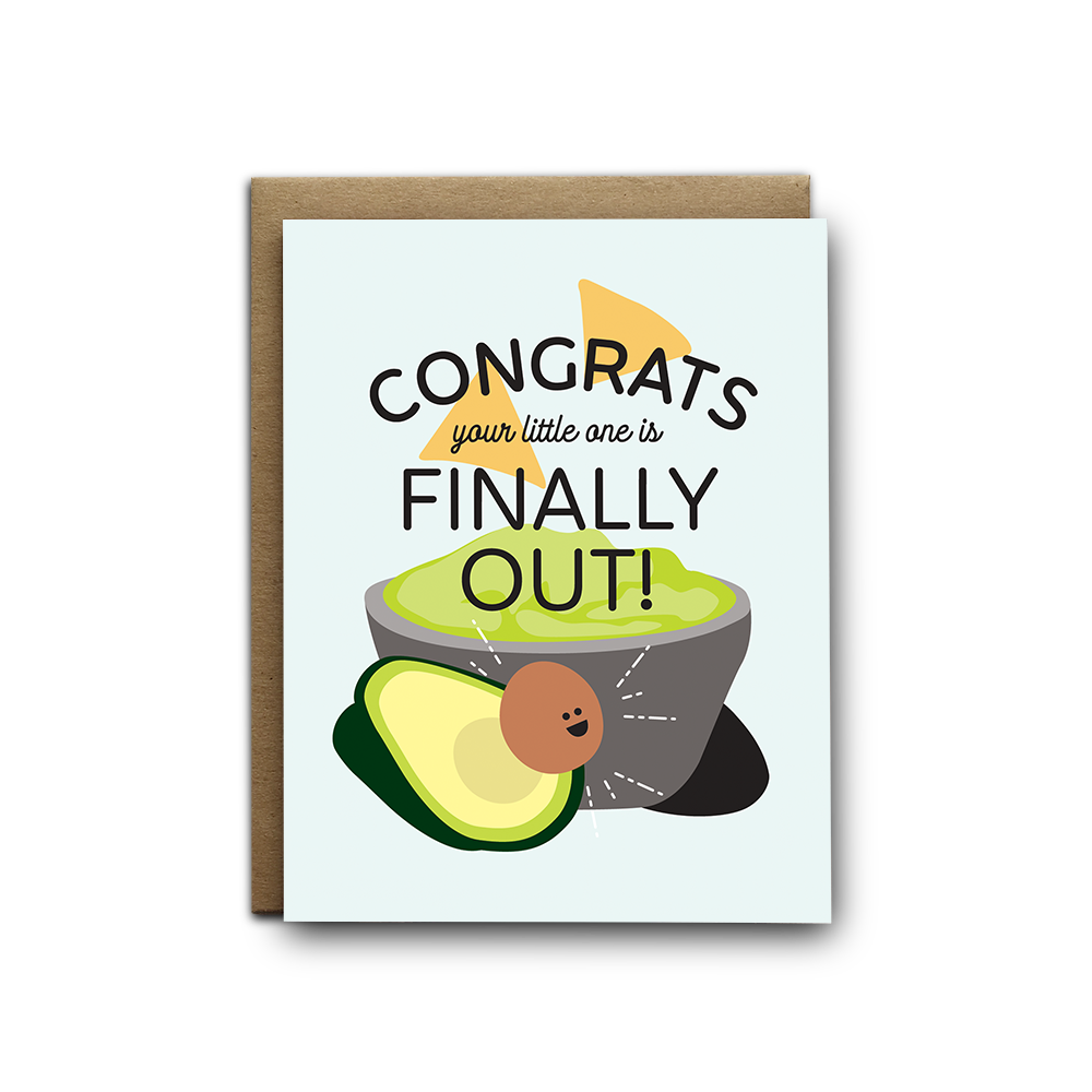Baby Avocado Greeting Card